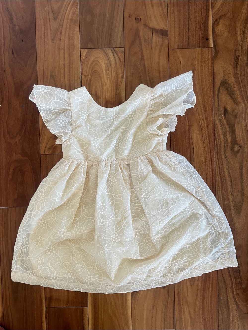 H&M Light Yellow Floral Eyelet Party Dress